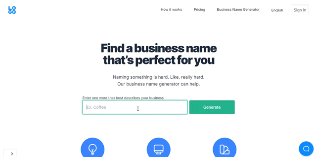 Logo.com Free Business Name Generator